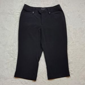 Christopher & Banks Black Stretch Capri Pants Size 8